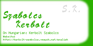 szabolcs kerbolt business card